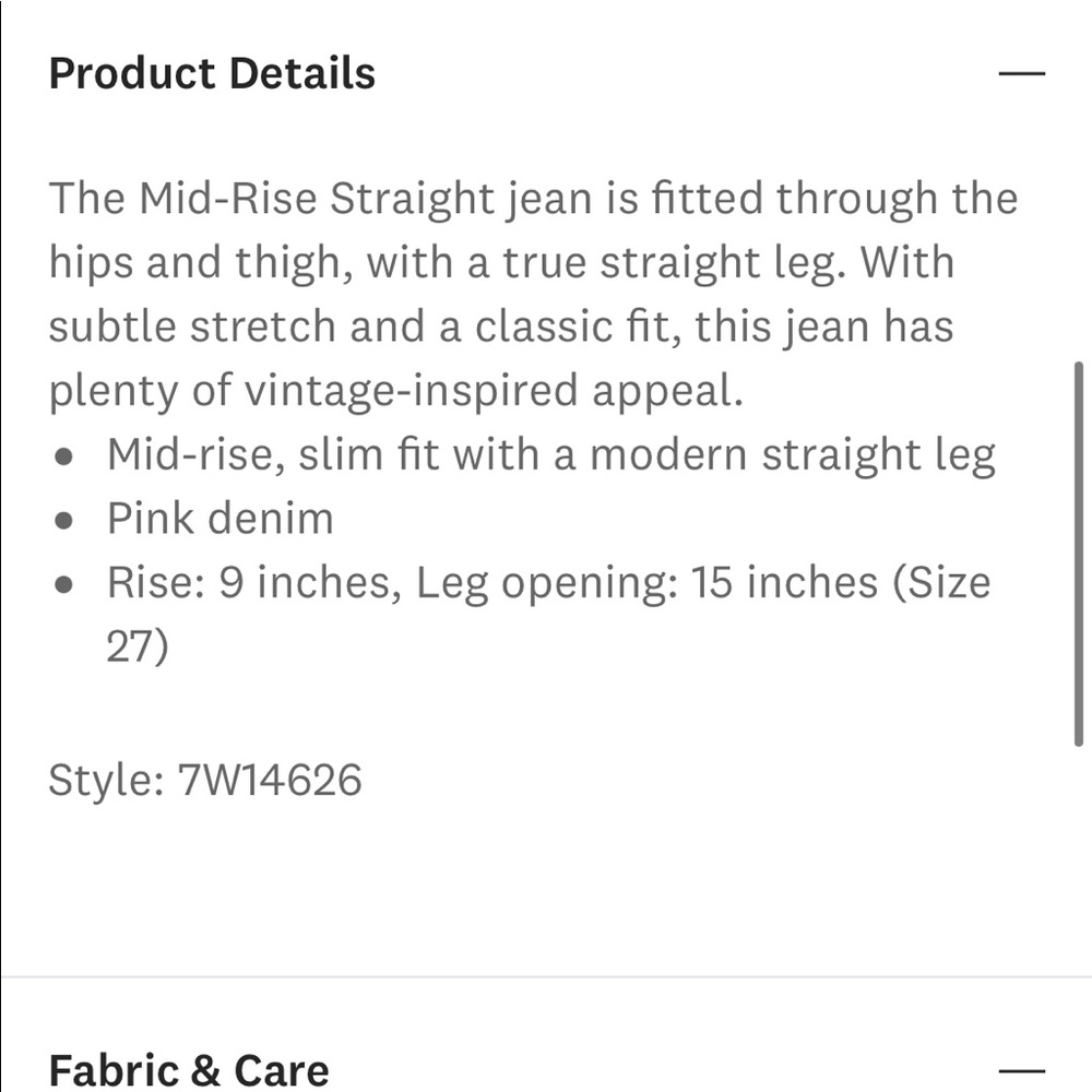 Lucky Brand Pink Corduroy Straight Fit High Rise Cropped Pants - Picture 11 of 11